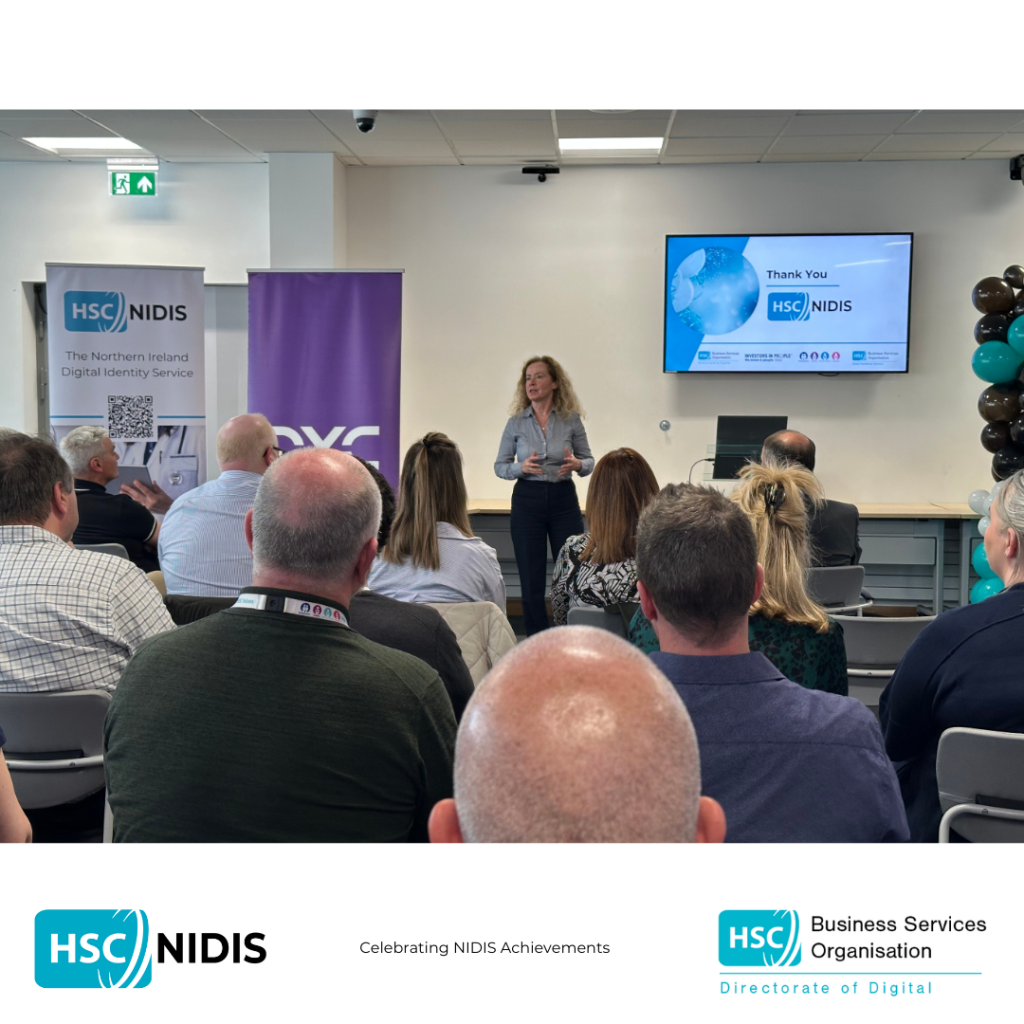 Louise McMahon addressing attendees of the NIDIS celebration event