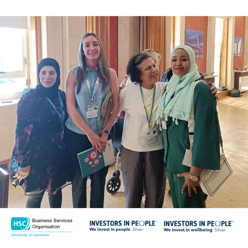Claire Hamilton Head of BSO Interpreting Services with three female language interpreters