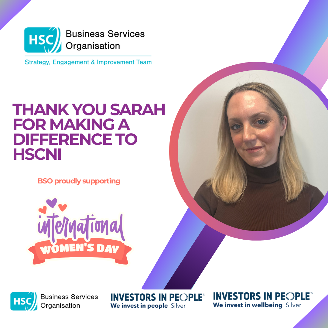 Photo of Sarah from the BSO Chief Executive office, celebrating International Women's Day 