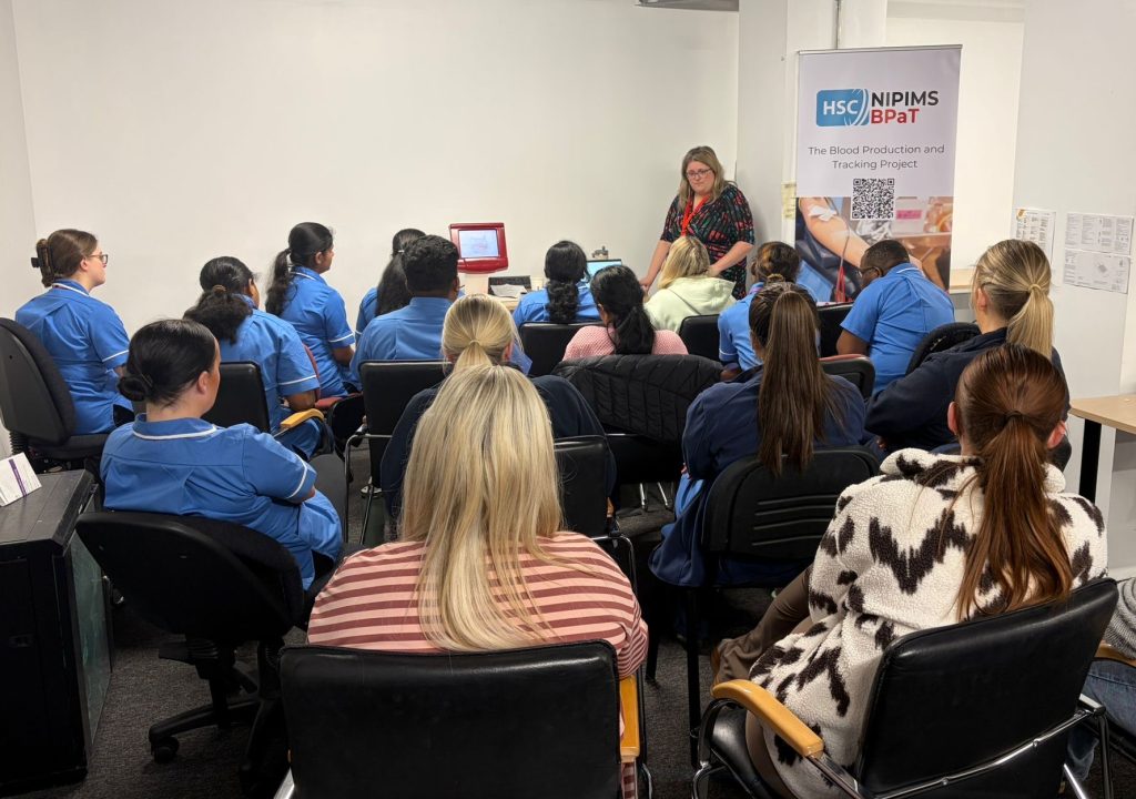 Shauna Rose Pickering (BPaT Training Manager) and BHSCT End Users during training at the Royal Victoria Hospital